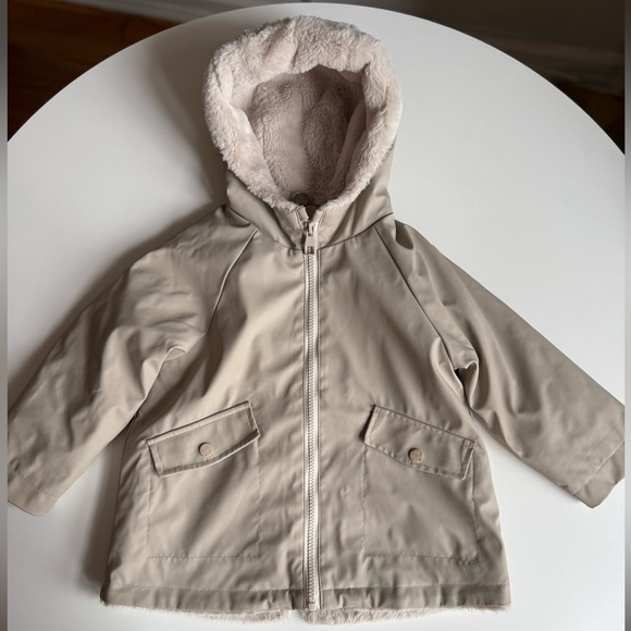 Zara Kids Puffer Jacket Vest Beige, Pink, Green 2T-4T Waterproof Lottie Girl’s - Picture 2 of 16